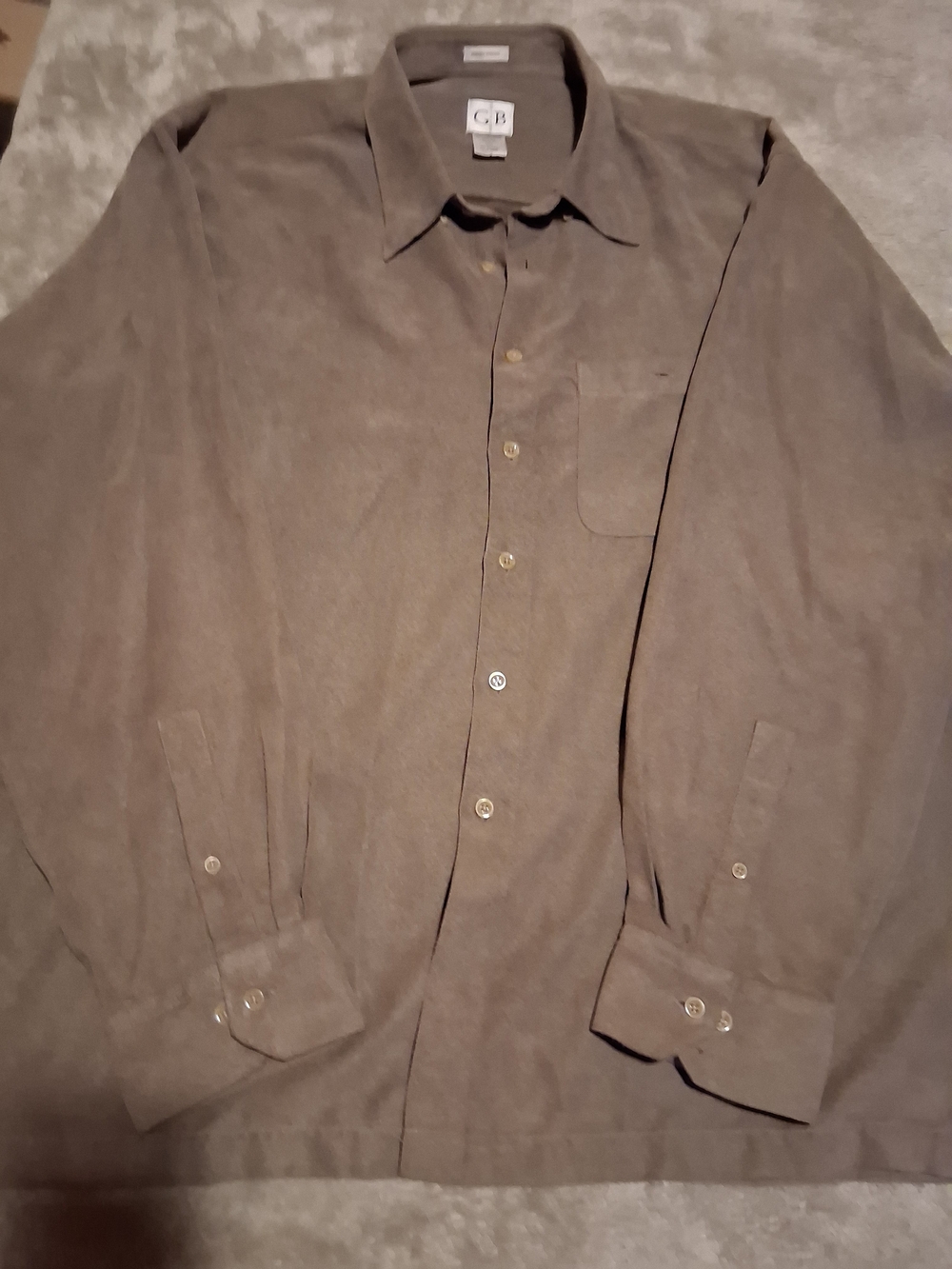 Geoffrey Beene GB Micro Suede Shirt in Brown Size XXL
